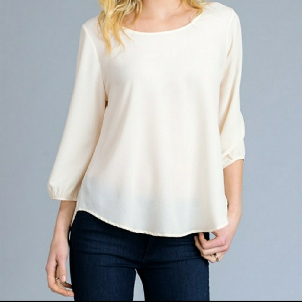 3/4 Sleeve Ivory Blouse